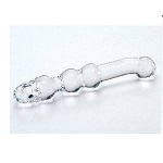 Triple Play Pleaser Glass Dildo
