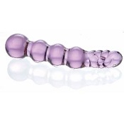 A&E Curved Beaded Glass Dildo