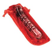 Red Hearts Glass Dildo