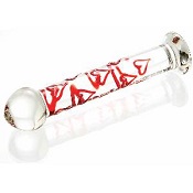 Red Hearts Glass Dildo