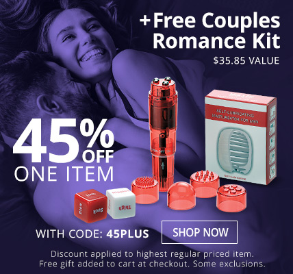 45% Off 1 item plus free Couples Romance Kit with code 45PLUS!