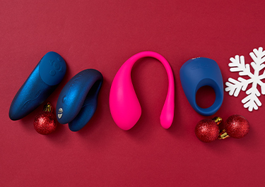 grouping of products on red background