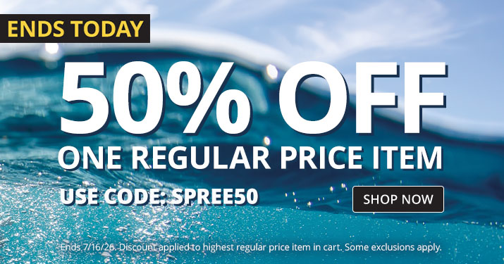 50% Off 1 Regular Priced Item with code SPREE50