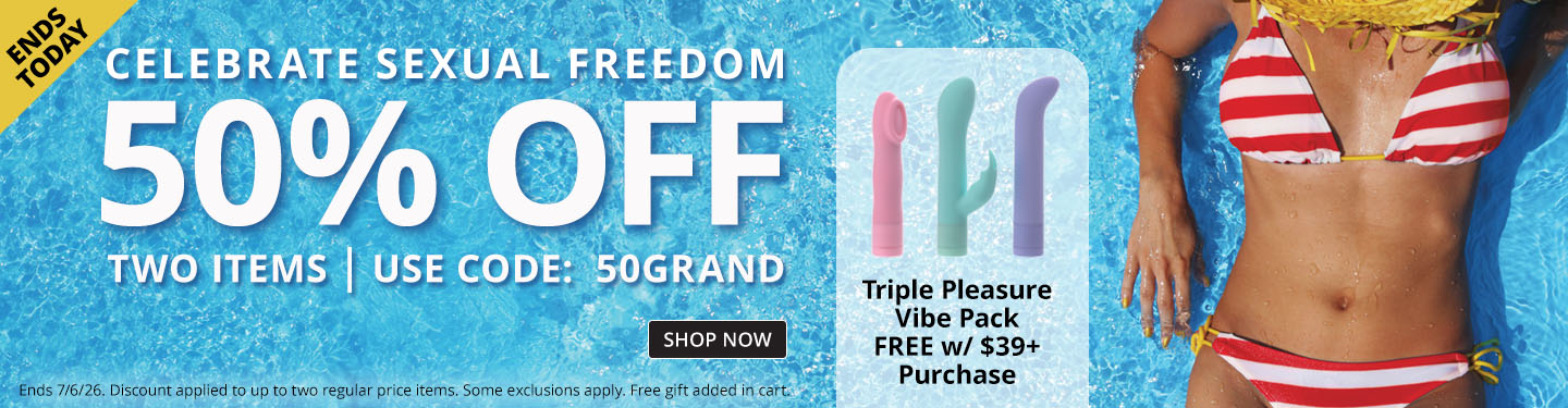 50% Off 2 + Free Triple Pleasure Vibe Pack With Code 50GRAND - ENDS TODAY!