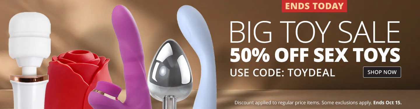 50% Off Regular Price Sex Toys with code TOYDEAL