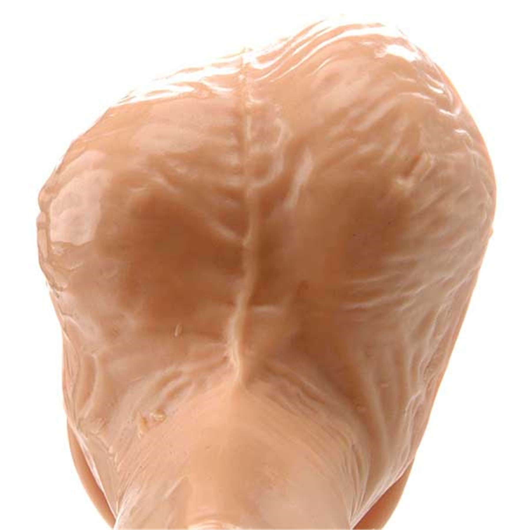 6 inch realistic dildo with suction cup close up of balls