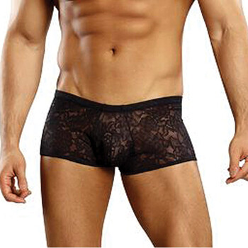 Male Power Stretch Lace Mini Short