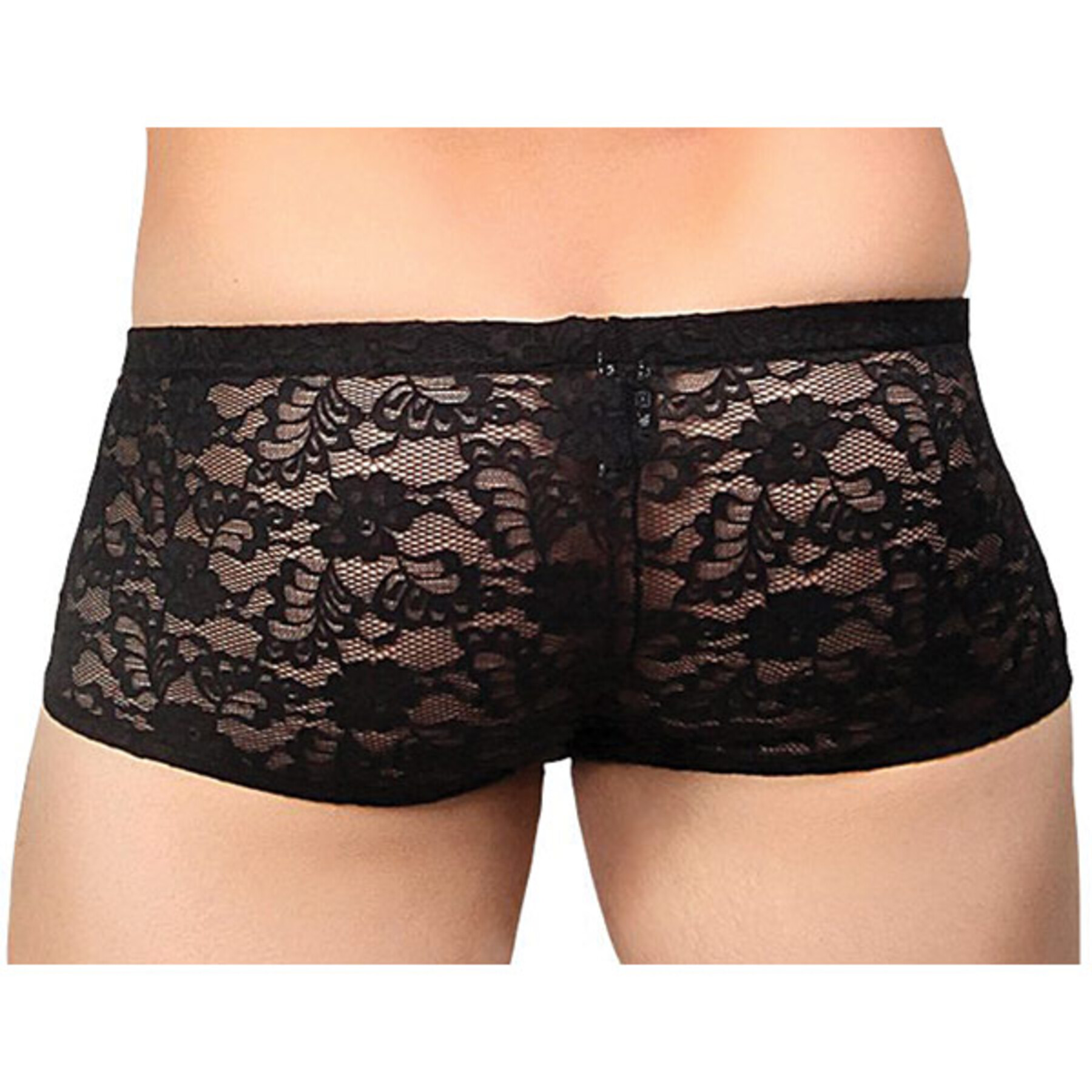 Male Power Stretch Lace Mini Short