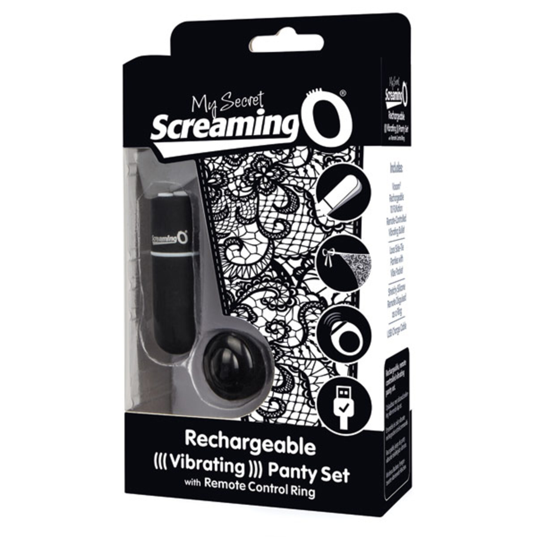 My Secret Charged Remote Control Panty Black Packaging