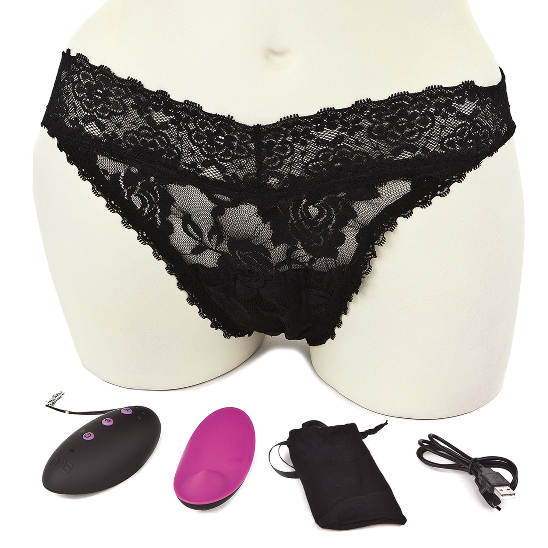 Ohmibod Club Vibe 2.Oh! full set shown on mannequin