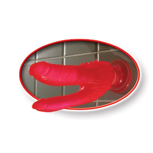Wallbangers Double Penetrator Vibrator stuck to wall