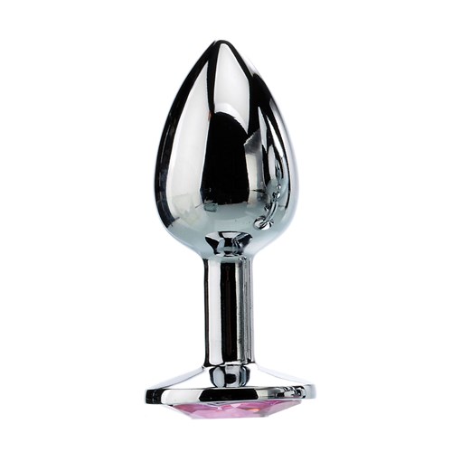 Metal Anal Plug - Pink Gem small