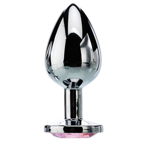 Metal Anal Plug - Pink Gem large