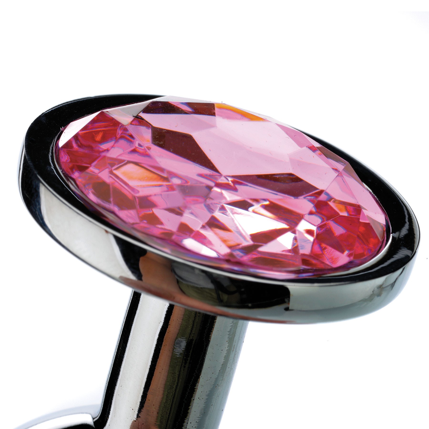 Metal Anal Plug - Pink Gem chrystal