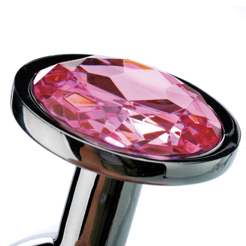 Metal Anal Plug - Pink Gem chrystal