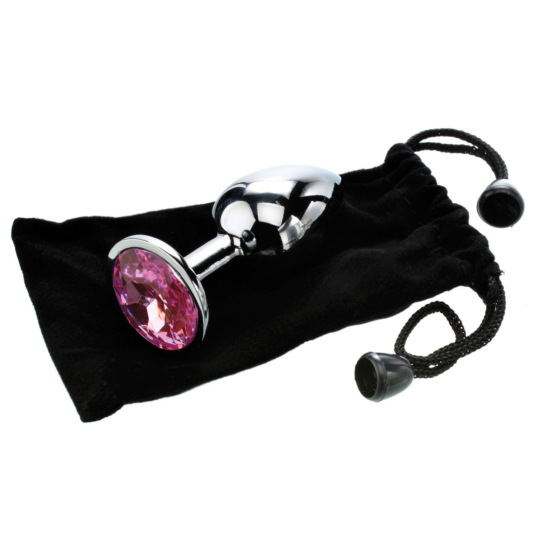 Metal Anal Plug - Pink Gem with bag