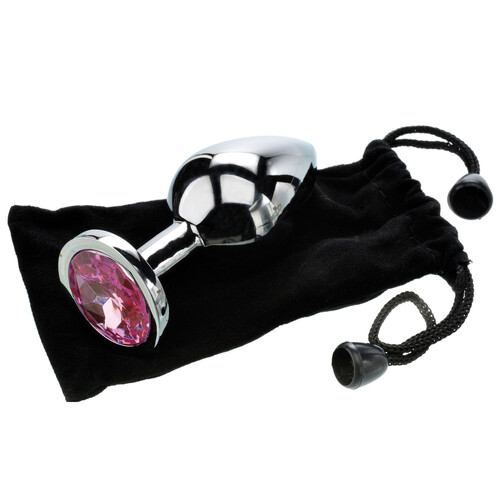 Metal Anal Plug - Pink Gem on bag