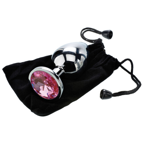 Metal Anal Plug - Pink Gem bag