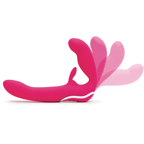 Happy Rabbit Strapless Strap on showing vibrations