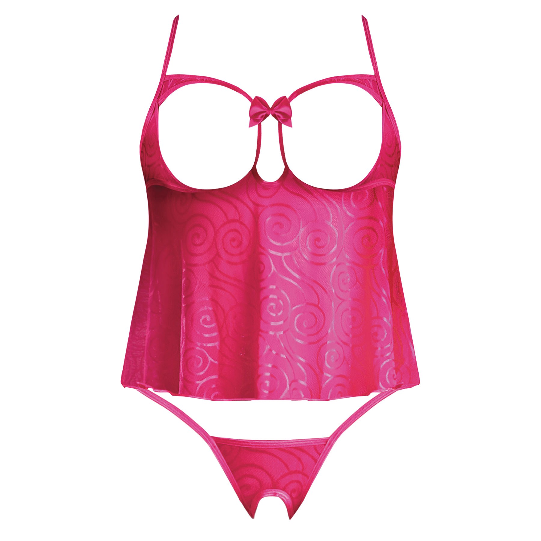 Hypnotic Swirl Cupless & Crotchless Babydoll