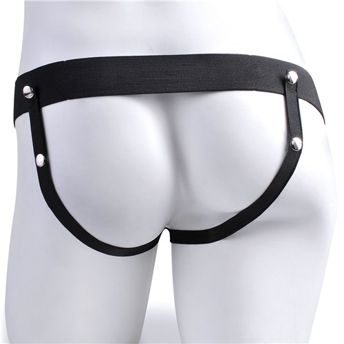 9" Hollow Squirting Strap-On With Balls strap