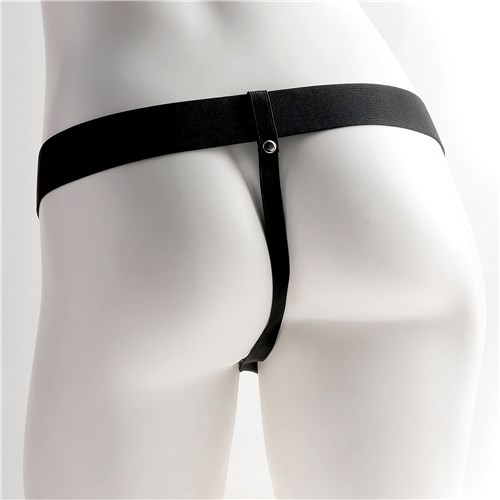7" Hollow Rechargeable Strap-On With Balls strap
