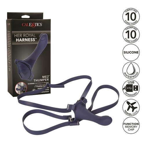 Her Royal Harness With Thumper Dildo Packaging, Product and Features