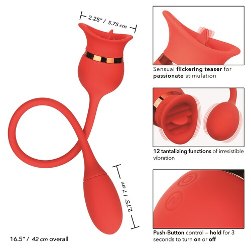 French Kiss Casanova Clitoral Simulator with Bullet Measurements