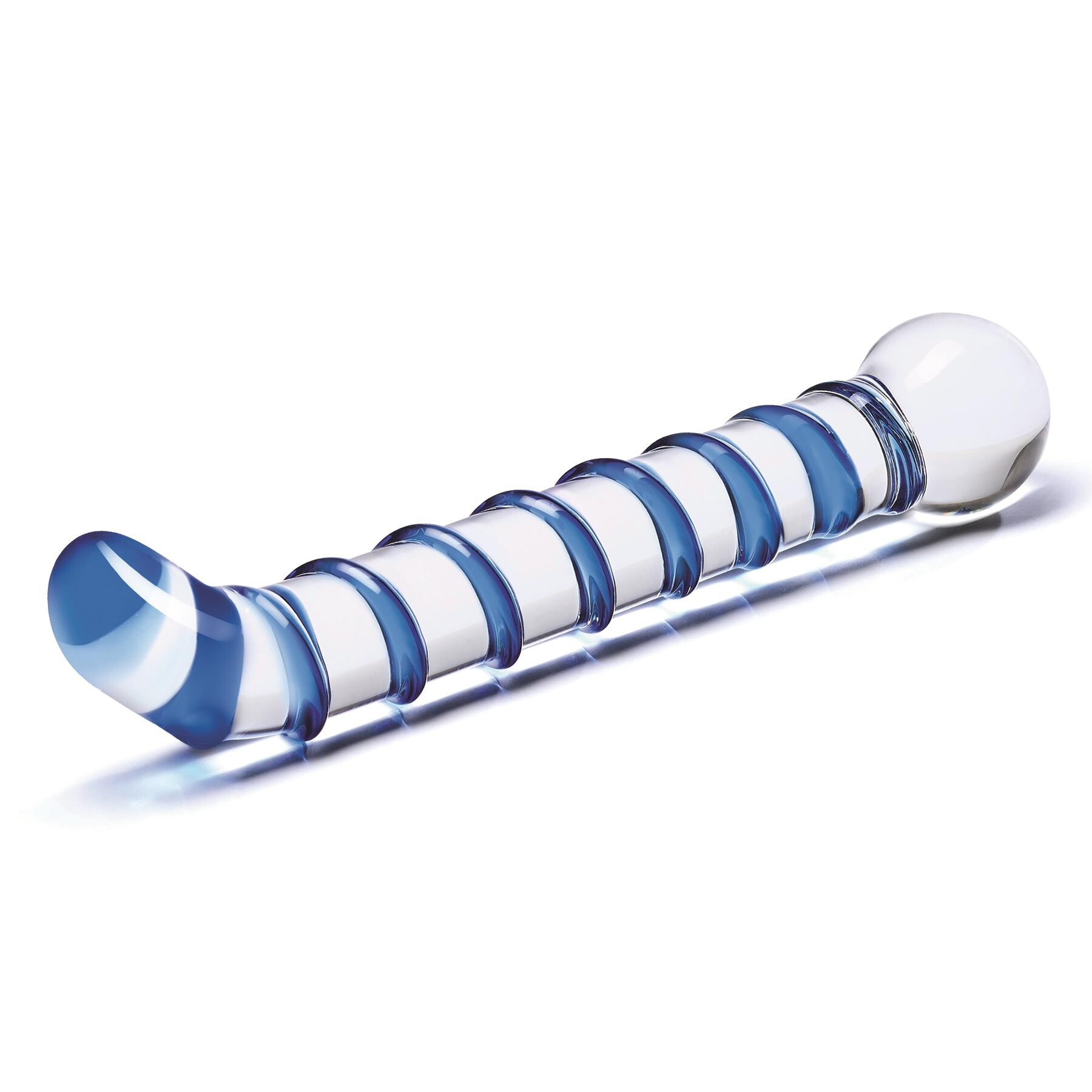 Glas Mr Swirly G-Spot Glass Dildo Laying Down