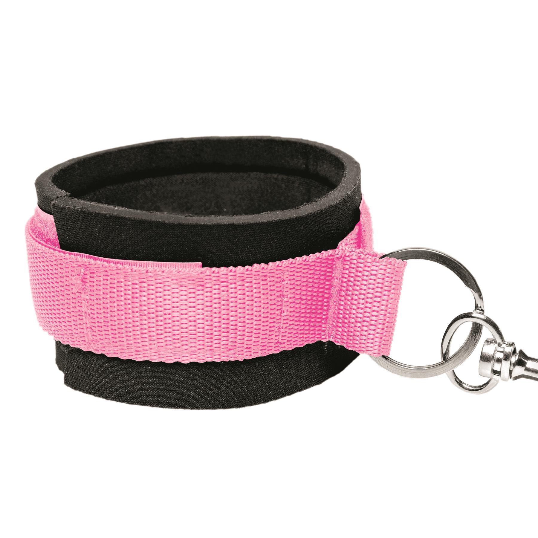 Frisky Pink Bedroom Restraint Kit cuff shot
