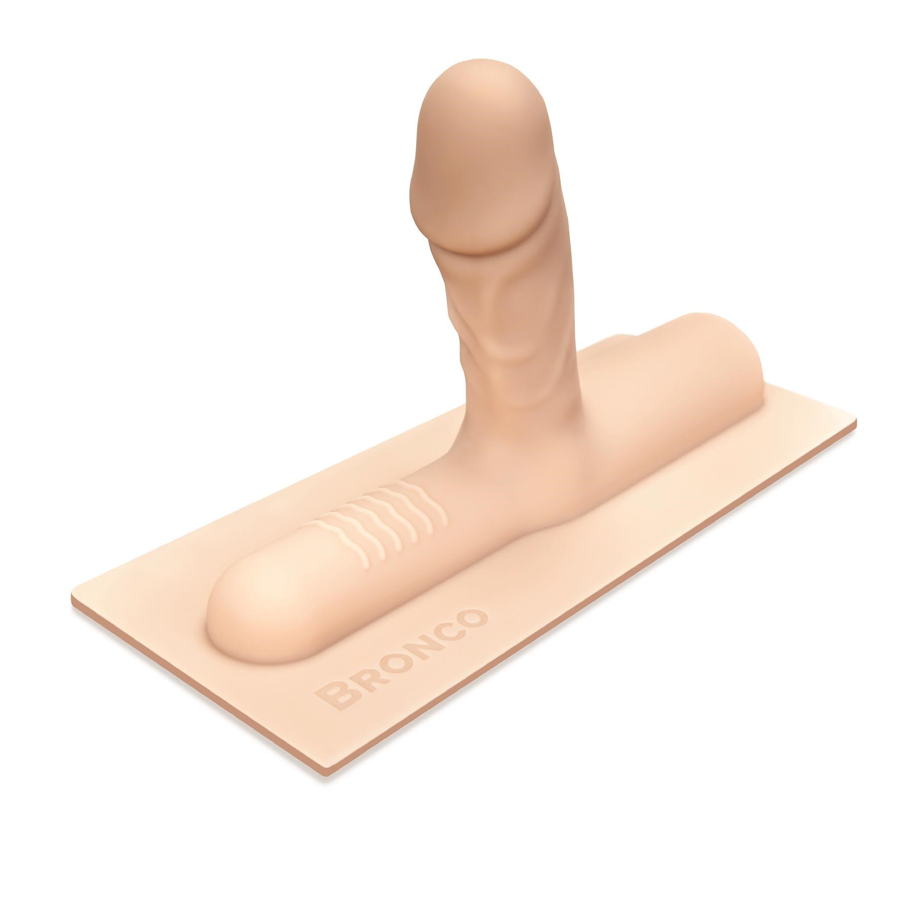 The Cowgirl Bronco Realistic Dildo Attachment Left Angle - White