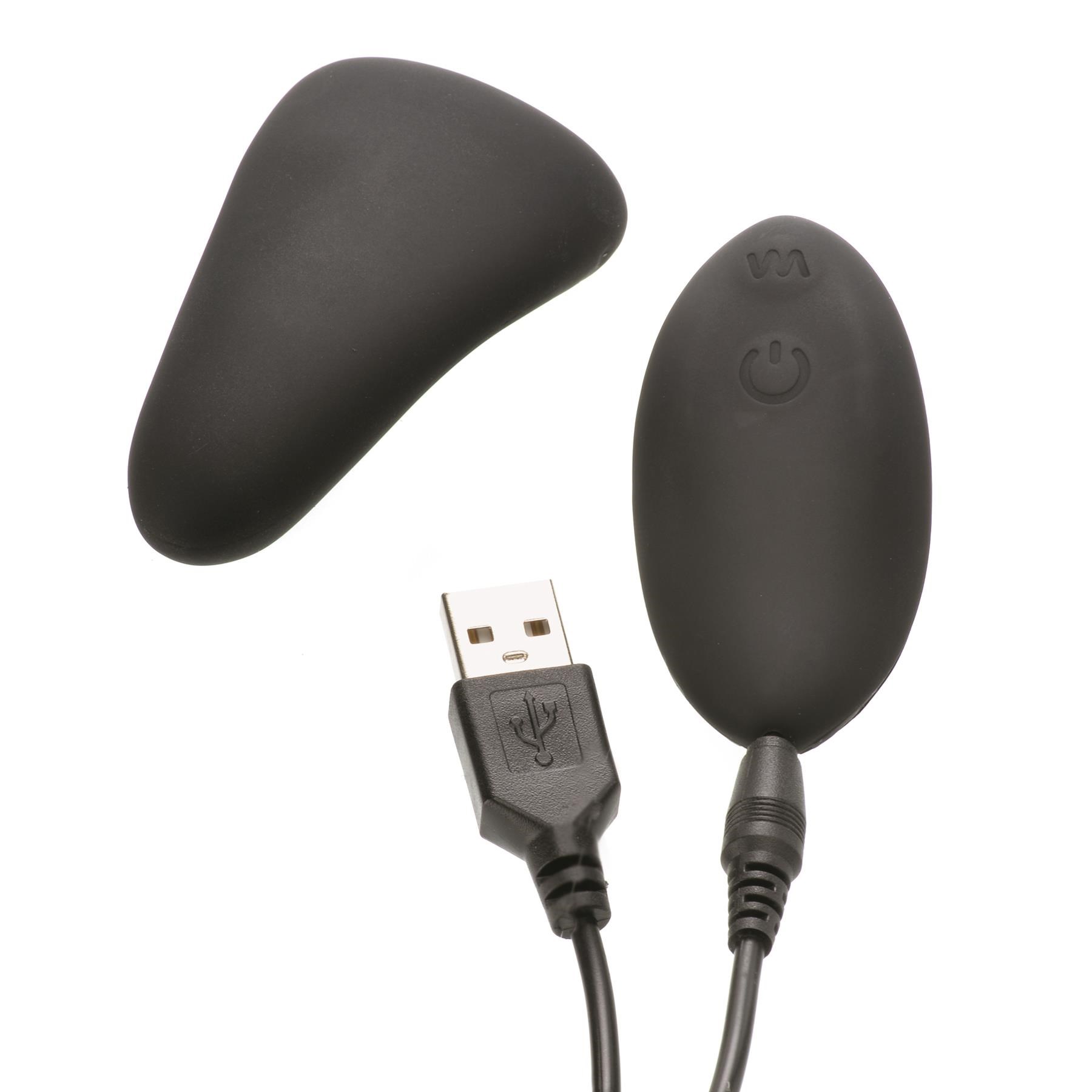 Hidden Pleasure Remote Control Panty Vibrator Showing Where Charger Goes Into Remote Control