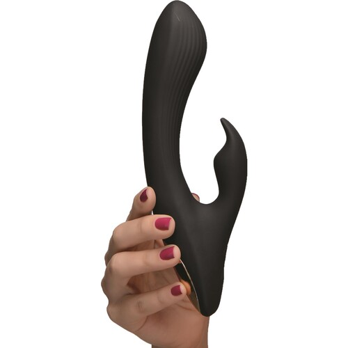 Wonder Vibes Rechargeable Bendable Silicone Rabbit Vibrator Hand Shot Showing Size