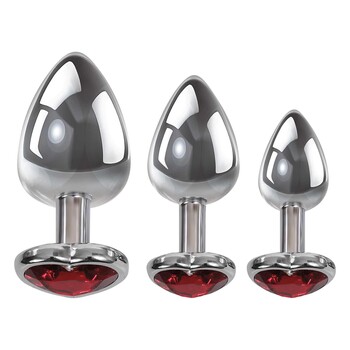 three hearts gem anal plug set
