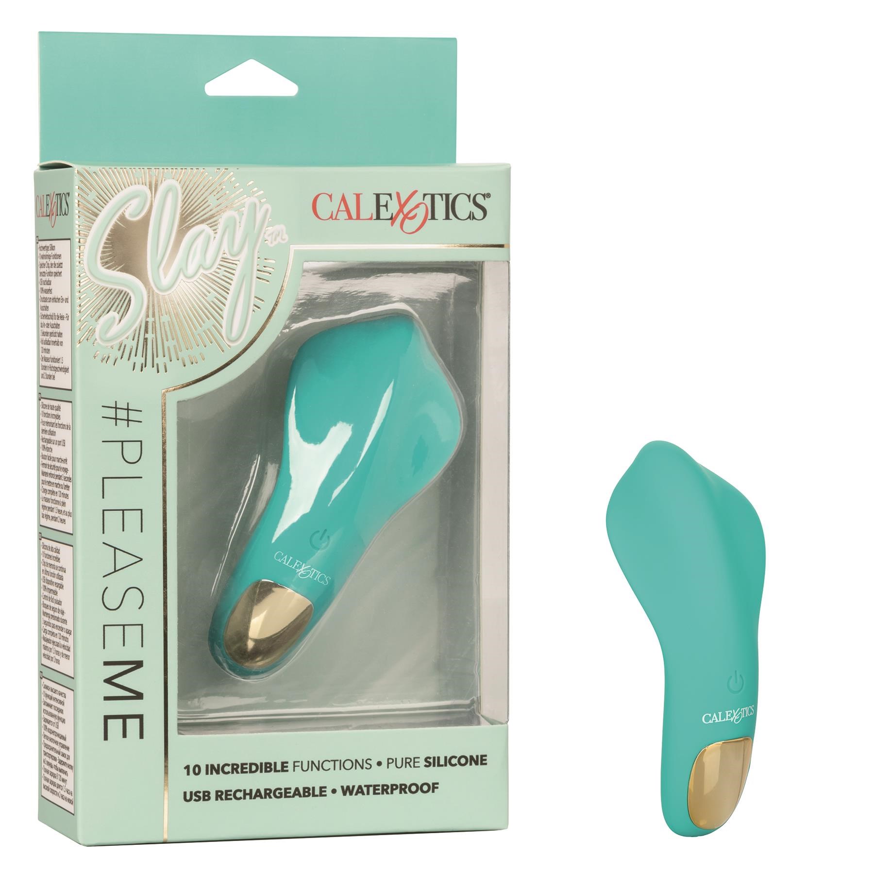 Slay# Please Me Layon Clitoral Stimulator Product and Packaging Shot