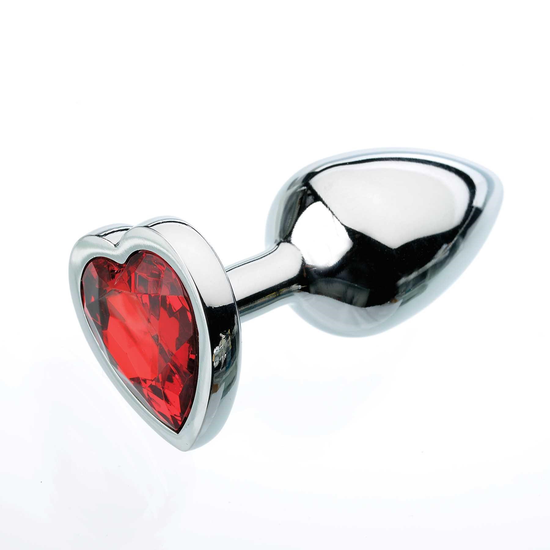 red hearts gem anal plug small