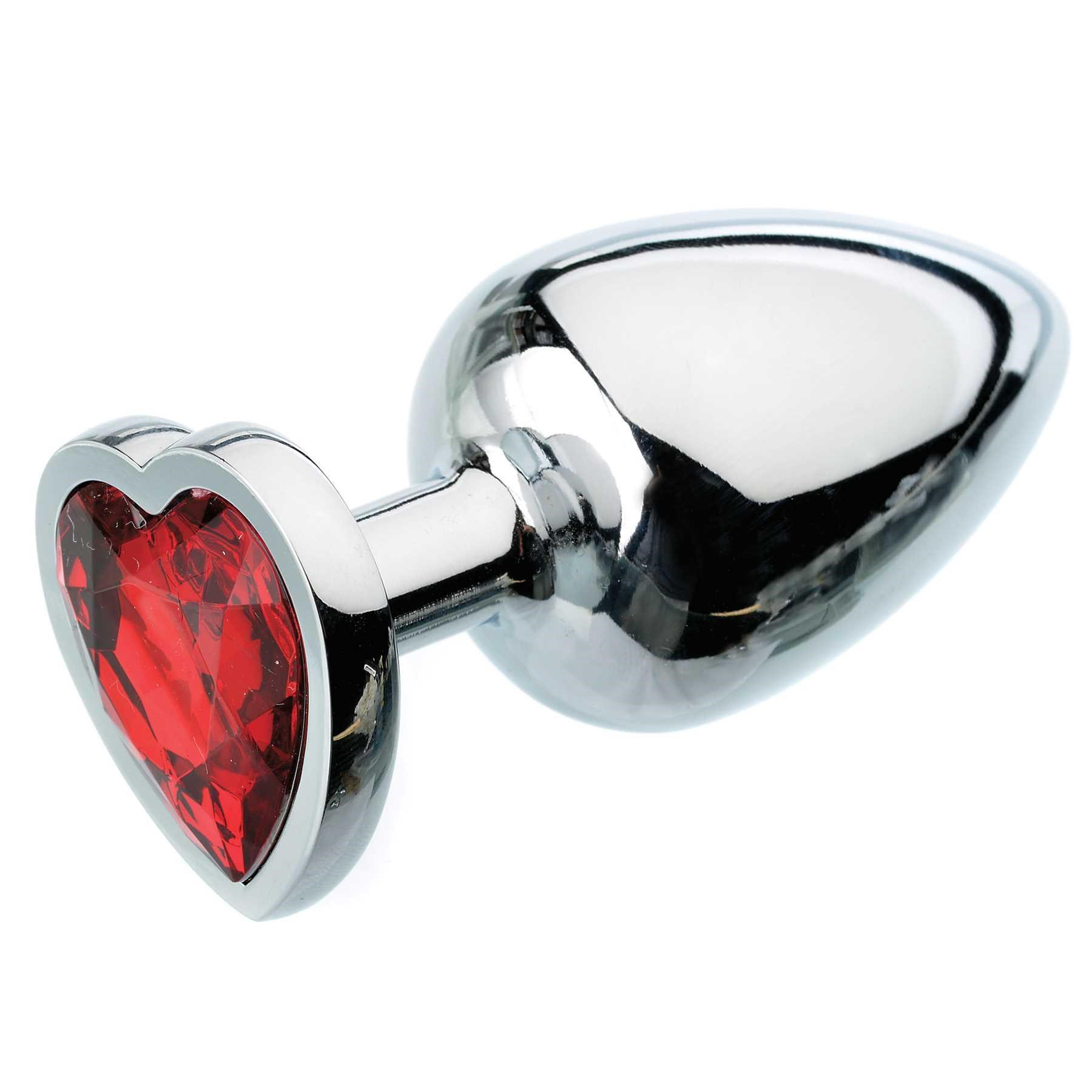 red hearts gem anal plug large