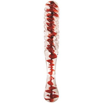 Eve's Sweetheart Swirl Glass Dildo Upright Product Shot #3