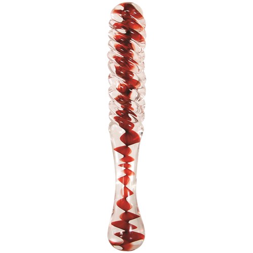 Eve's Sweetheart Swirl Glass Dildo Upright Product Shot #3