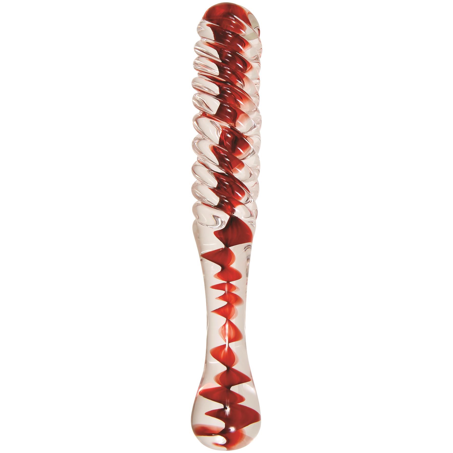 Eve's Sweetheart Swirl Glass Dildo Upright Product Shot #2