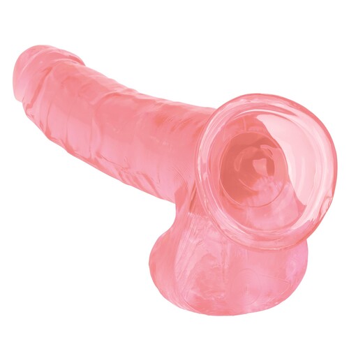 Size Queen 10 Inch Dildo Showing Suction Cup View - Pink