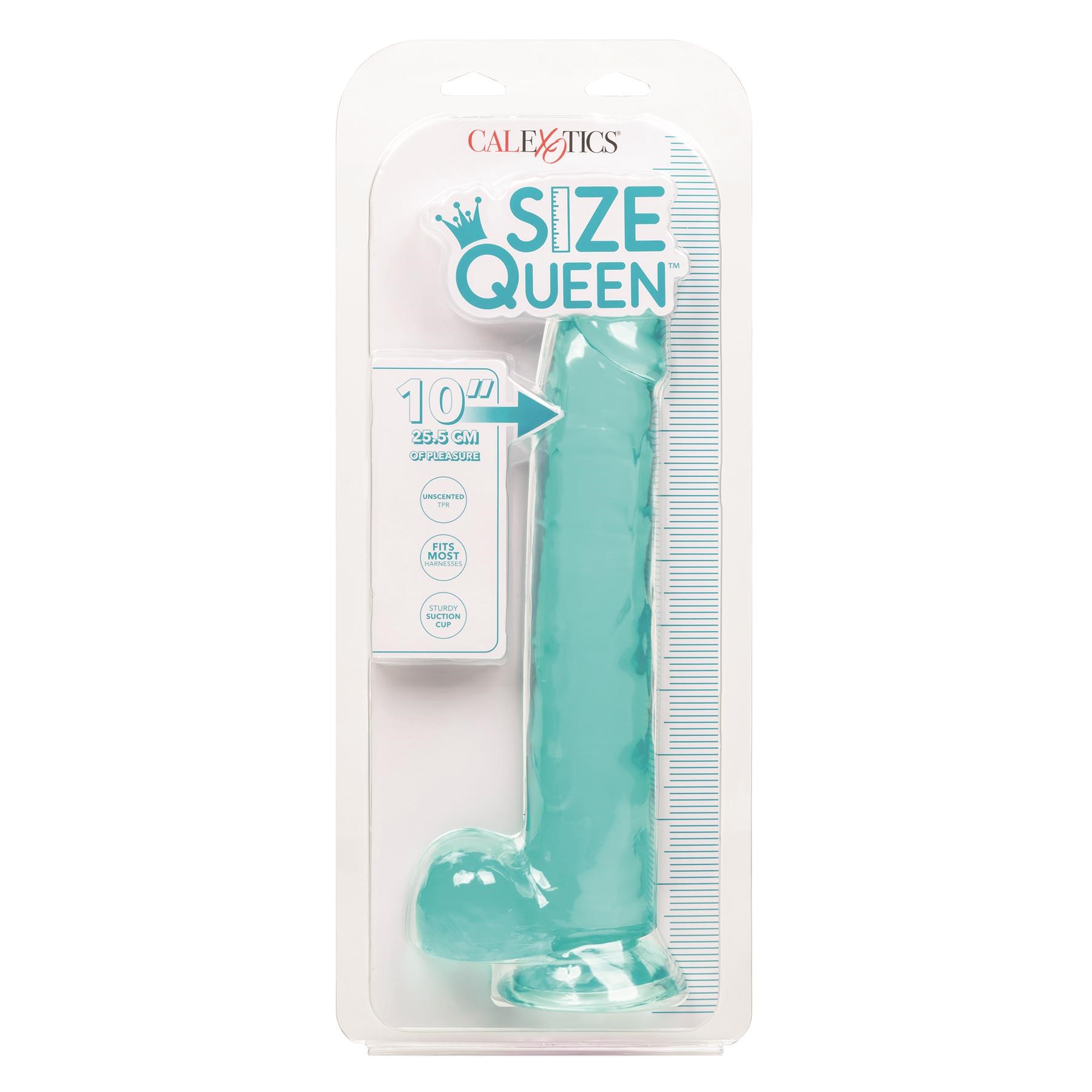 Size Queen 10 Inch Dildo Packaging Shot - Blue