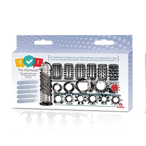 Try Curious Sleeves and Rings box packaging