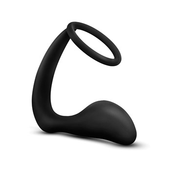 anal adventures platinum cock ring plug angled view