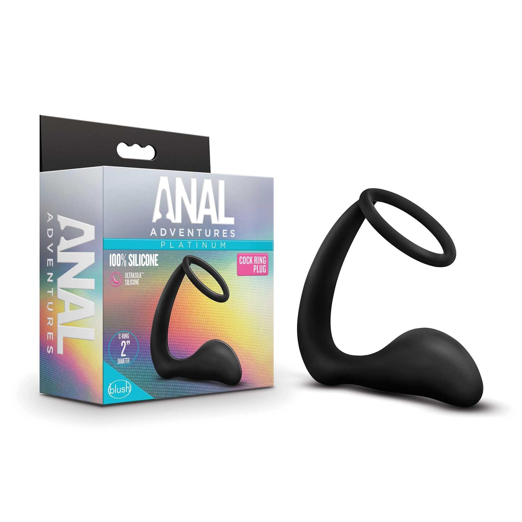 anal adventures platinum cock ring plug box packaging