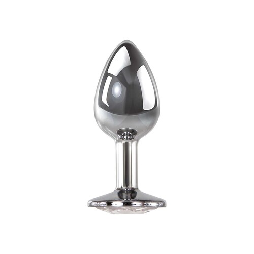 metal anal plug - clear medium