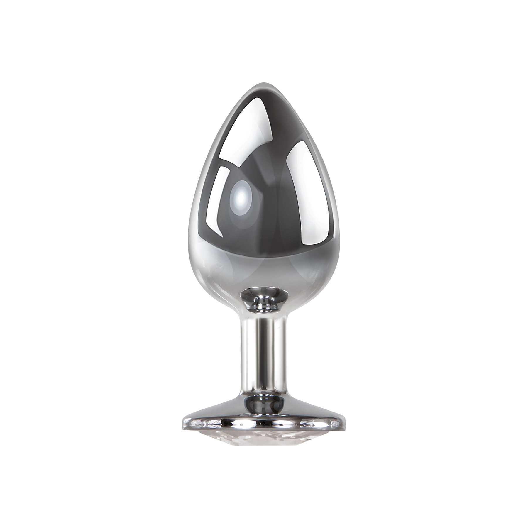 metal anal plug - clear large