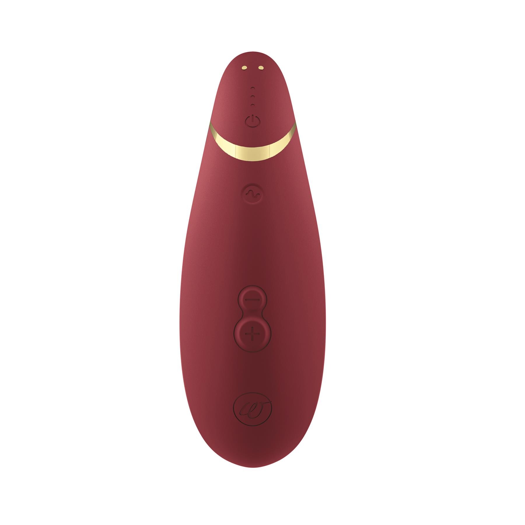 Womanizer Premium 2 Clitoral Stimulator - Back View - Burgundy