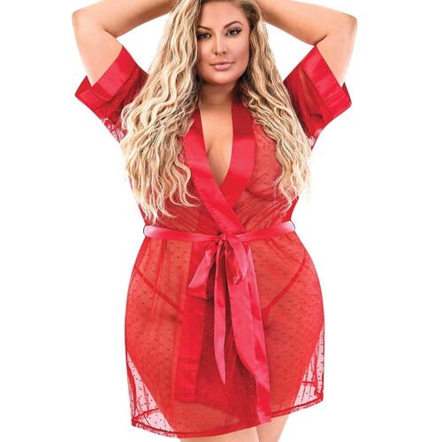 Unwrap Me Kimono Robe Red  queen Front