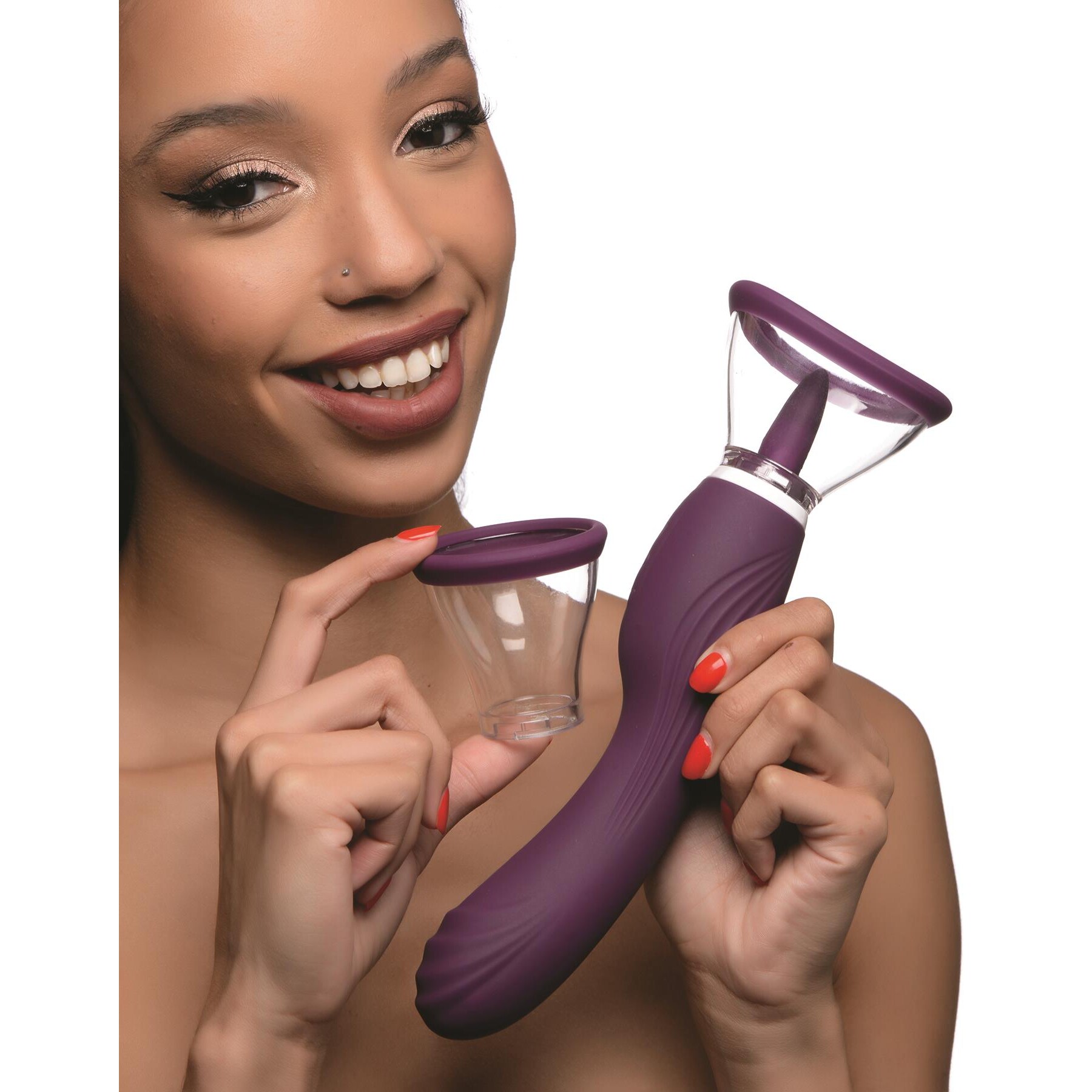 Shegasm Lickgasm Vibrating Pussy Pump - Model Shot #1